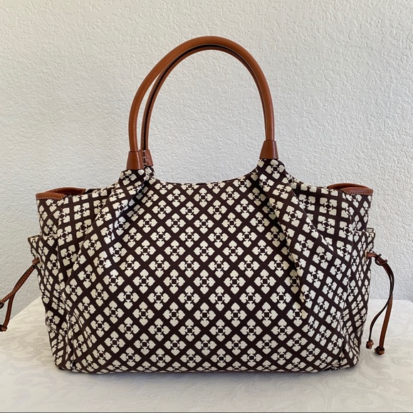 Kate spade heart print multi purpose canvas and leather tote - Picture 3 of 11